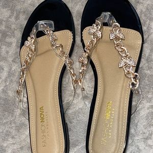 Gold Butterfly Sandals